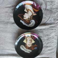 Paire assiettes porcelaine - assiettes,