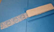 Ruban ancien / dentelle / 10m x 4,5 cm / beige / transparant / linge ancien