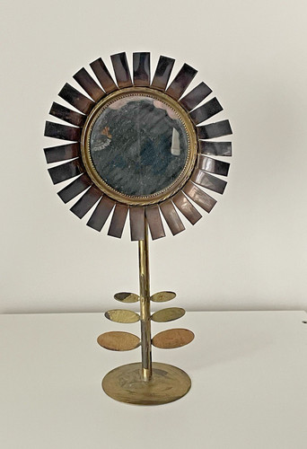 Miroir fleur métal - , vers