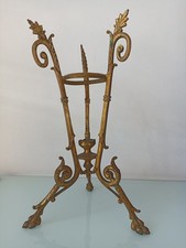 RARE Monture Tripode Bronze Doré XIXe 24 cm - Support Vase Cornet Tulipe type B