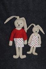 ? Peluche Doudou Lapin YVES ROCHER LBVYR Robe Pois Rouge Etat NEUF Lot 2