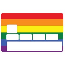 Autocollant drapeau LGBT numéro 69 carte bleue carte bancaire CB adhésif sticker
