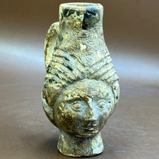 Rare tasse à vin grecque ancienne de collection avec visage humain