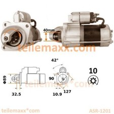 Démarreur pour Perkins Jcb Massey Ferguson Bobcat Kioti Daedong 63280041