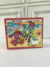 24⚜France Jouets Premier Jeu D'éveil Boite A Cubes 20 Cubes Popples Vintage 1987