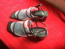 Sandales Free Lance vintage cuir noir .T 37 ( AZ )