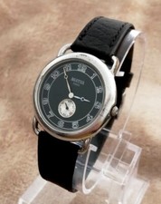 Montre Femme AGATHA Paris Vintage Classique Cuir Métal Argenté Quartz