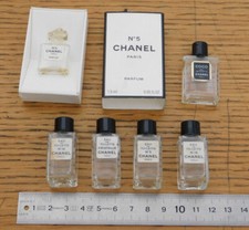 LOT vintage 6 PARFUM coco CHANEL 5-19 FLACON VIDE MINIATURE eau toilette PARIS