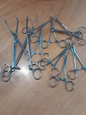 lot 10 pinces obstetrique chirurgie ancienne inox occasion porte aiguille 