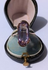 Importante bague cocktail vintage Améthyste 7cts - Or rose massif 18 carats 4,2g