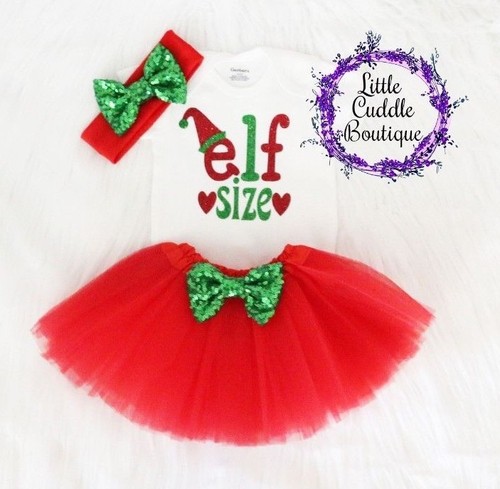 Elf size christmas baby tutu - size,