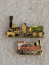 lot x 2 pin's loco vapeur SNCF rail train wagon locomotive Eorar Valmondois pin