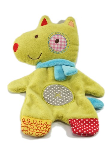 Doudou plat chien vert nicotoy - chien,