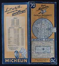 Carte MICHELIN 70 BEAUNE EVIAN 1946 Guide Bibendum pneu tyre map