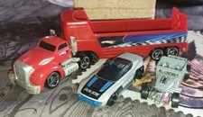 Hotwheels Camion Semi Remorque Porte Voitures + 2 Voitures - Hot Rod - Police