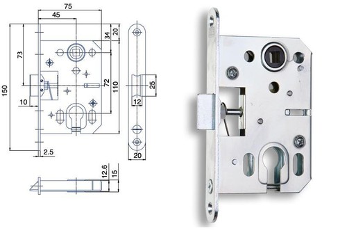 Serrure encastrer porte - serrure,