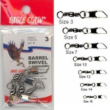 POCHETTE EMERILLONS NOIR BARIL AVEC AGRAFE DE SURETE TAILLE 7 EAGLE CLAW