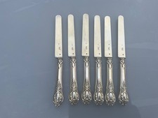 6 couteaux a dessert argent massif vermeil