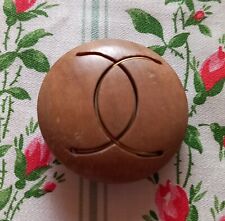 GRAND BOUTON  HAUTE COUTURE EN BOIS ET LAITON  DIAMETRE 3,5 CM