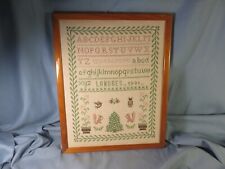 Jolie broderie au point de croix, abécédaire écureuils hiboux arbre Londres 1991