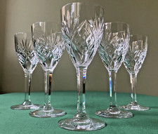 Lot de 5 verres à vin blanc Saint Louis Chantilly signés - H : 15 cm