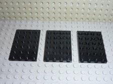 3 Plaques LEGO Black plate 4x6