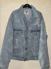 Veste En Jean Homme Oversize Bleu Clair Coupe Destructurée Taille M Neuve