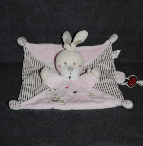 Doudou plat lapin rose abc - 🍀doudou,