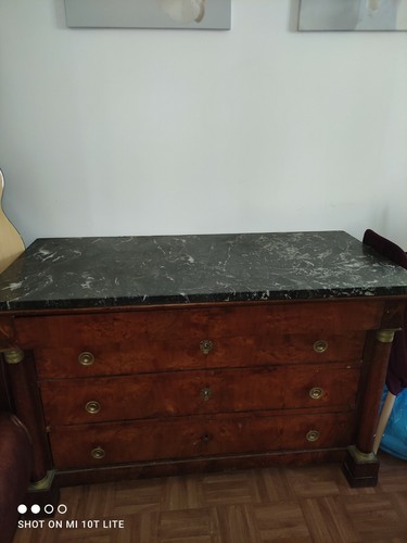 Commode empire placage - empire, noyer