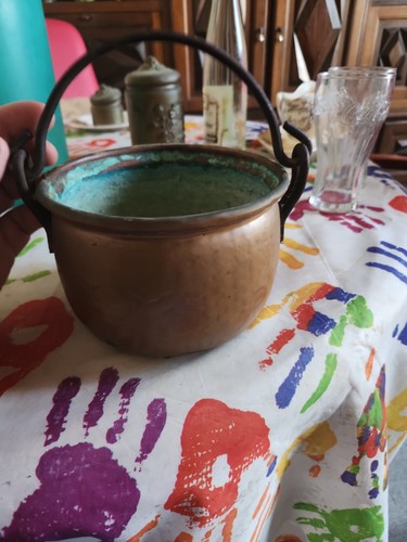 Ancien petit chaudron cuivre - chaudron,