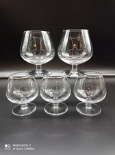 5 verres à dégustation ou cognac en cristal de SAINT LOUIS , signé ,H 9 cm .