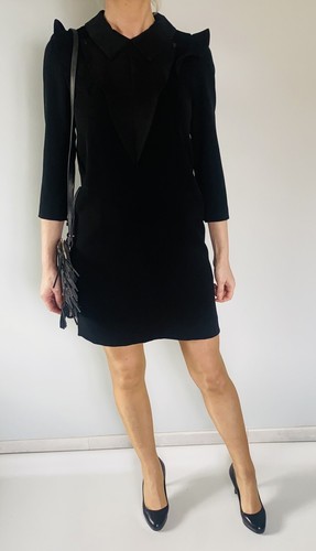 Robe noire empiècement - empiècement, en