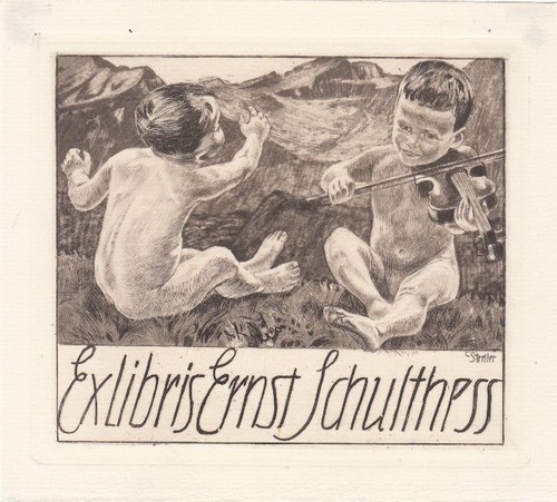 Exlibris livre art radierung - exlibris,