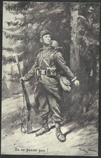 CARTE POSTALE 14-18: ON NE PASSE PAS