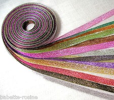 ROULEAU 14 mètres RUBAN ORGANZA Paillette scintillant * 6 mm * 1 m X 14 couleurs