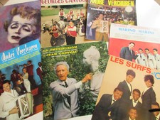 Lot 7 cartons promotions de disques vinyles 78 T Authentiques Les SURFS PIAF ...