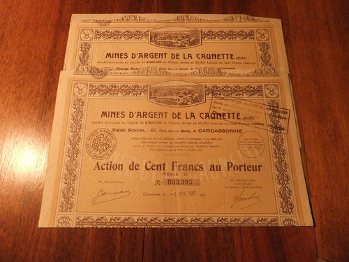 Titres action ancienne mine - titres,
