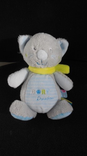 Doudou peluche chat - chat, bleu