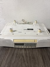 Radio Réveil CD AM/FM Sony ICF-CD513 SpaceMaker Testé Sous Cabinet