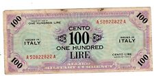 Italie ITALY ITALIA Billet 100 LIRE 1943A P.M21  WWII ALLIANCE MILITAIRE VF