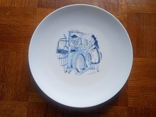 Assiette MUTZIG (bière Alsace) FOLKLORE création ENGEL Porcelaine "les" putti