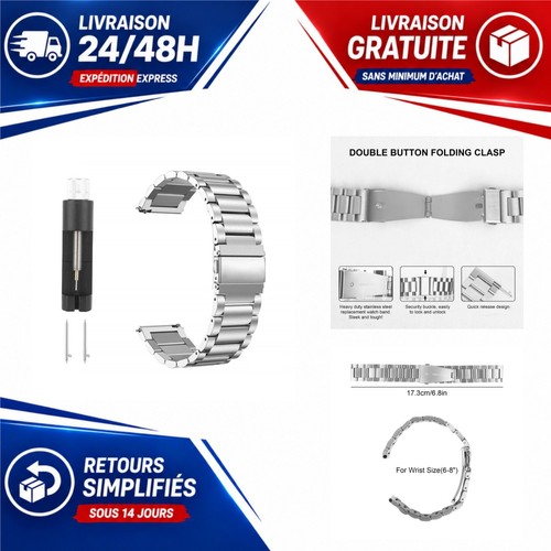 Bracelet montre métal 20mm - métal,