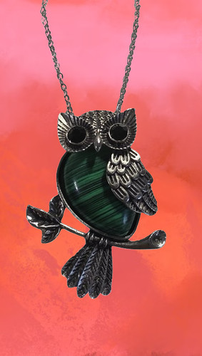 Collier pendentif hibou - collier,