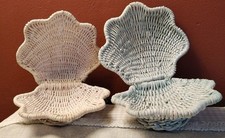 Paire Boîtes Osier Coquillage