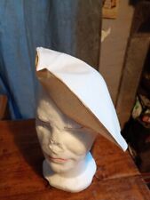 Couvre Beret blanc Chasseurs Alpins,  pour le béret tarte , en lin  , FR