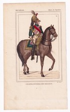 Gravure XIXe Colonel Dragon