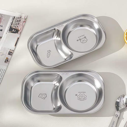 Assiette enfant divisée acier