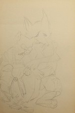 Tableau ancien crayon conte de