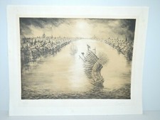 -BELLE LITHOGRAPHIE GRAVURE PIERRE CLAYETTE signée N°18/20 REALISME FANTASTIQUE