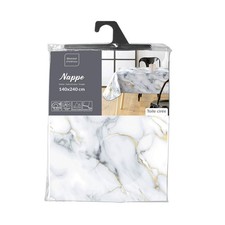 Toile cirée rectangulaire - 150 x 240 cm - Marquina métallisé - Gris